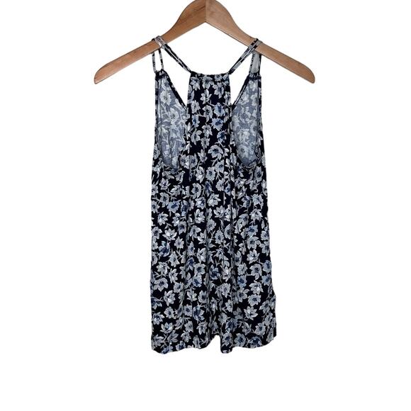 NWT Ann Taylor LOFT Blue floral tank top PETITE XS - Picture 6 of 6